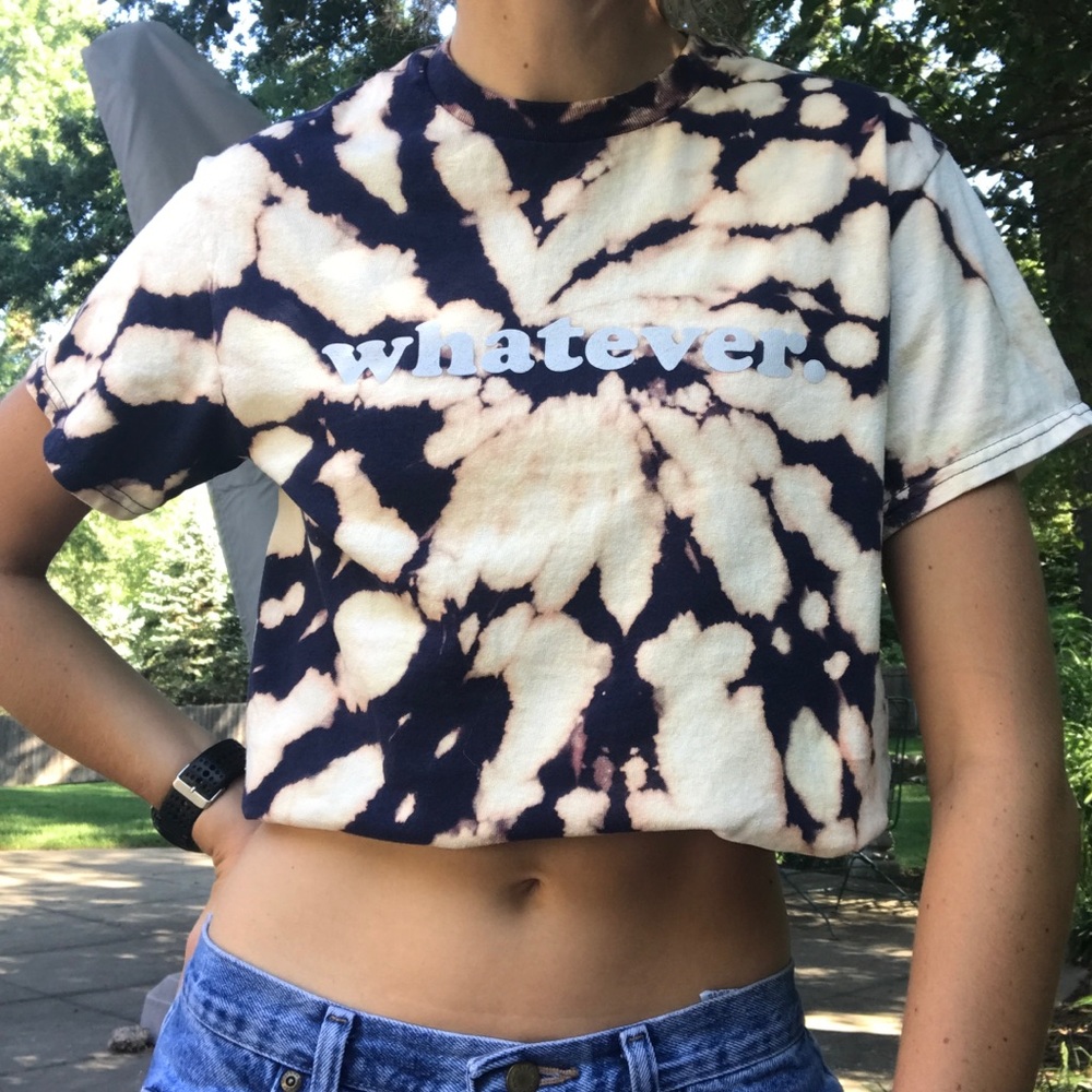 Acid Tye Dyed Graphic “whatever” Tee
